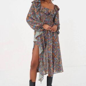 For Love & Lemons Brittany Floral Midi Dress